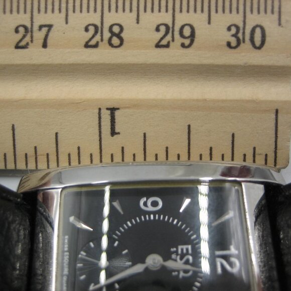 Men's ESQ Swiss Quartz Watch with Black Leather Band Stainless Steel NEW READ - Picture 13 of 14